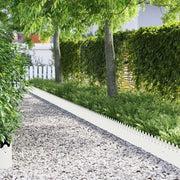 Bordure per prato 10 pcs Bianco 103 x 0,05 x 22 cm Acciaio 874747