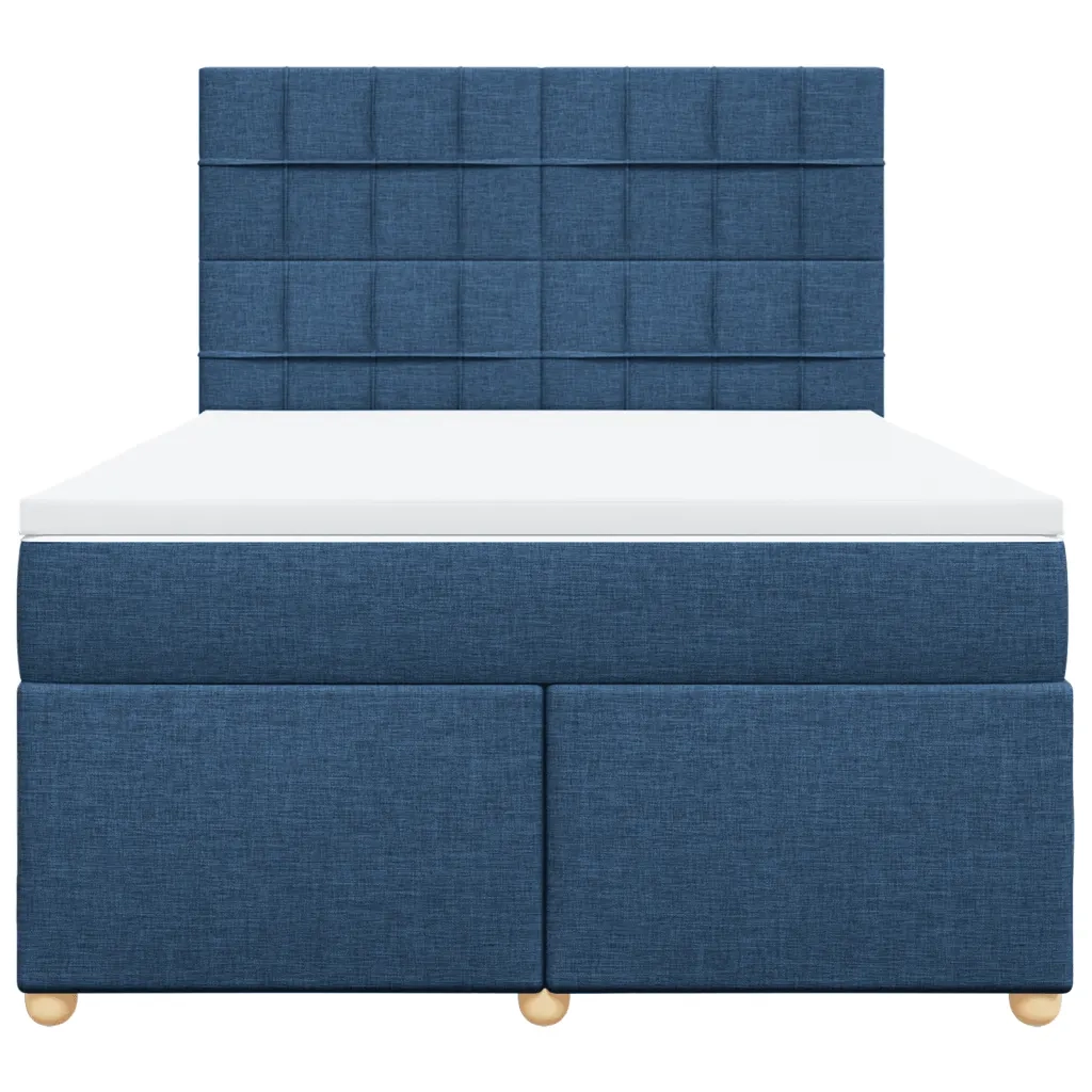 Giroletto a Molle con Materasso Blu 140x200 cm in Tessuto