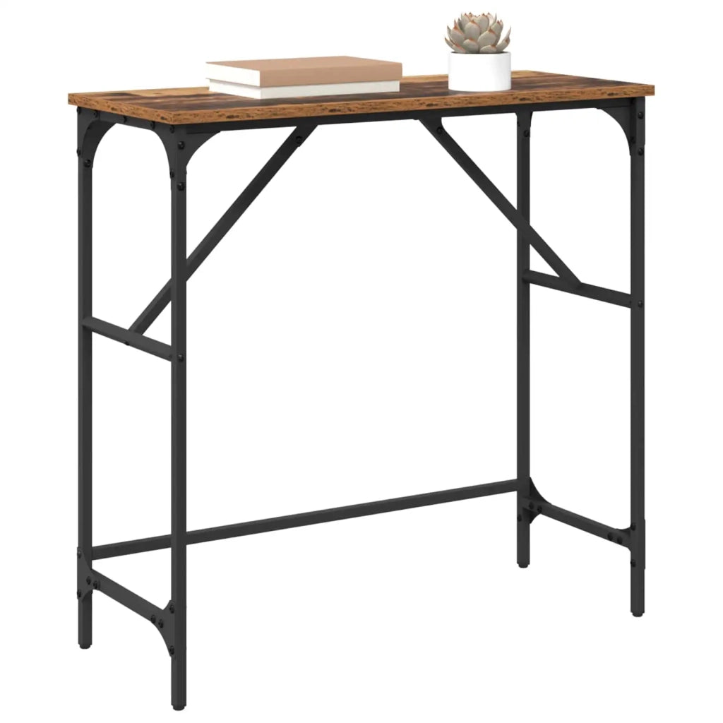 Tavolo consolle Legno vecchio 75 x 32 x 75 cm Legno multistrato
