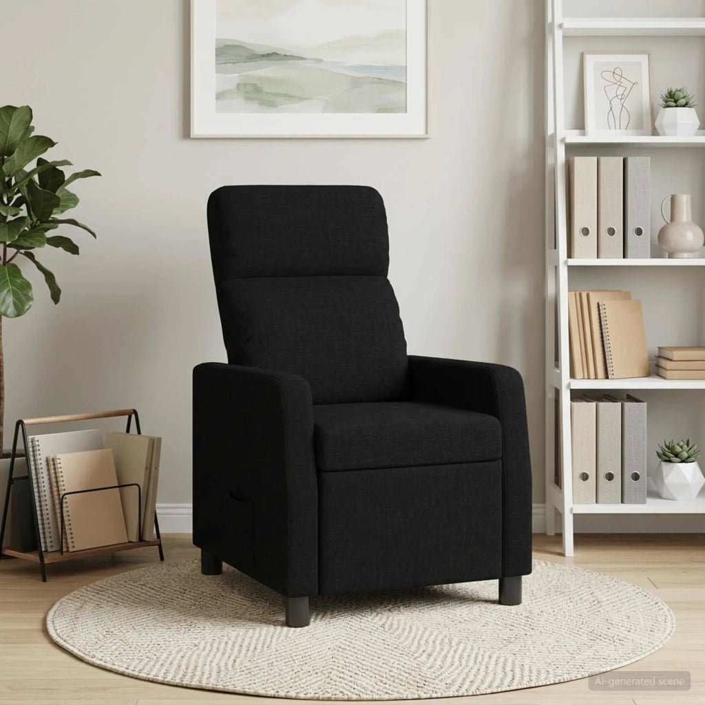 Divano Sedia-Poltrona reclinabile Nero Tessuto 755124