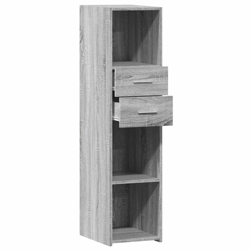 Buffet credenza cassettiera armadio mobile contenitore organizer cucina soggiorno salotto rovere Sonoma alto 30 x 42,5 x 124 cm legno ingegnerizzato grigio 02_0035170