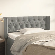 Testiera ad Orecchio-Testata con Orecchie Grigio Chiaro 103x16x78/88 cm in Velluto 363996