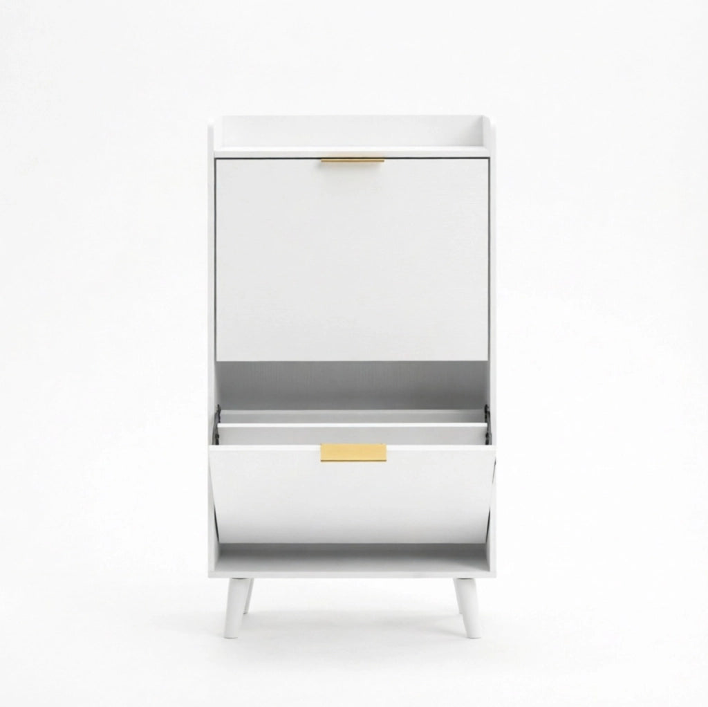 SCARPIERA stretta 70x30x120 cm bianca con 2 ribalte