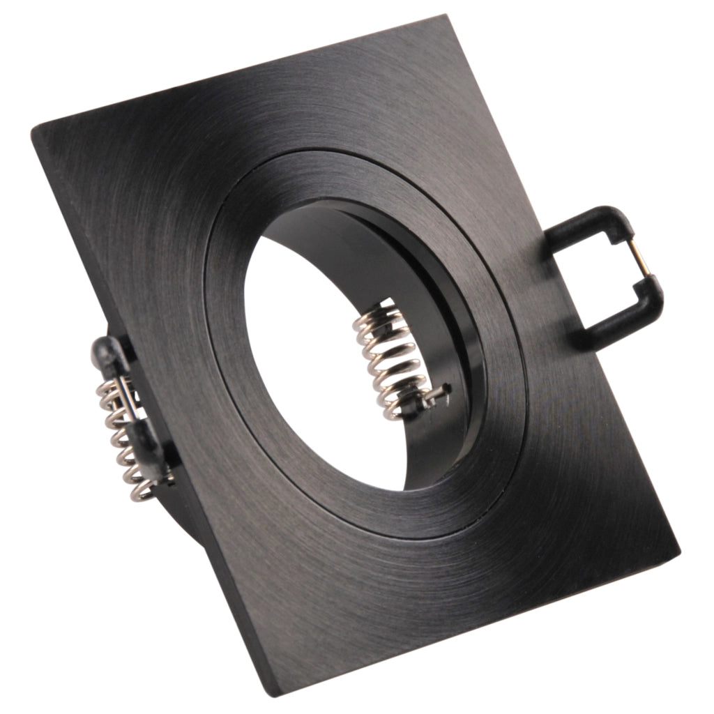 Faretto incasso quadrato nero GU10 FEBE Polux 323354