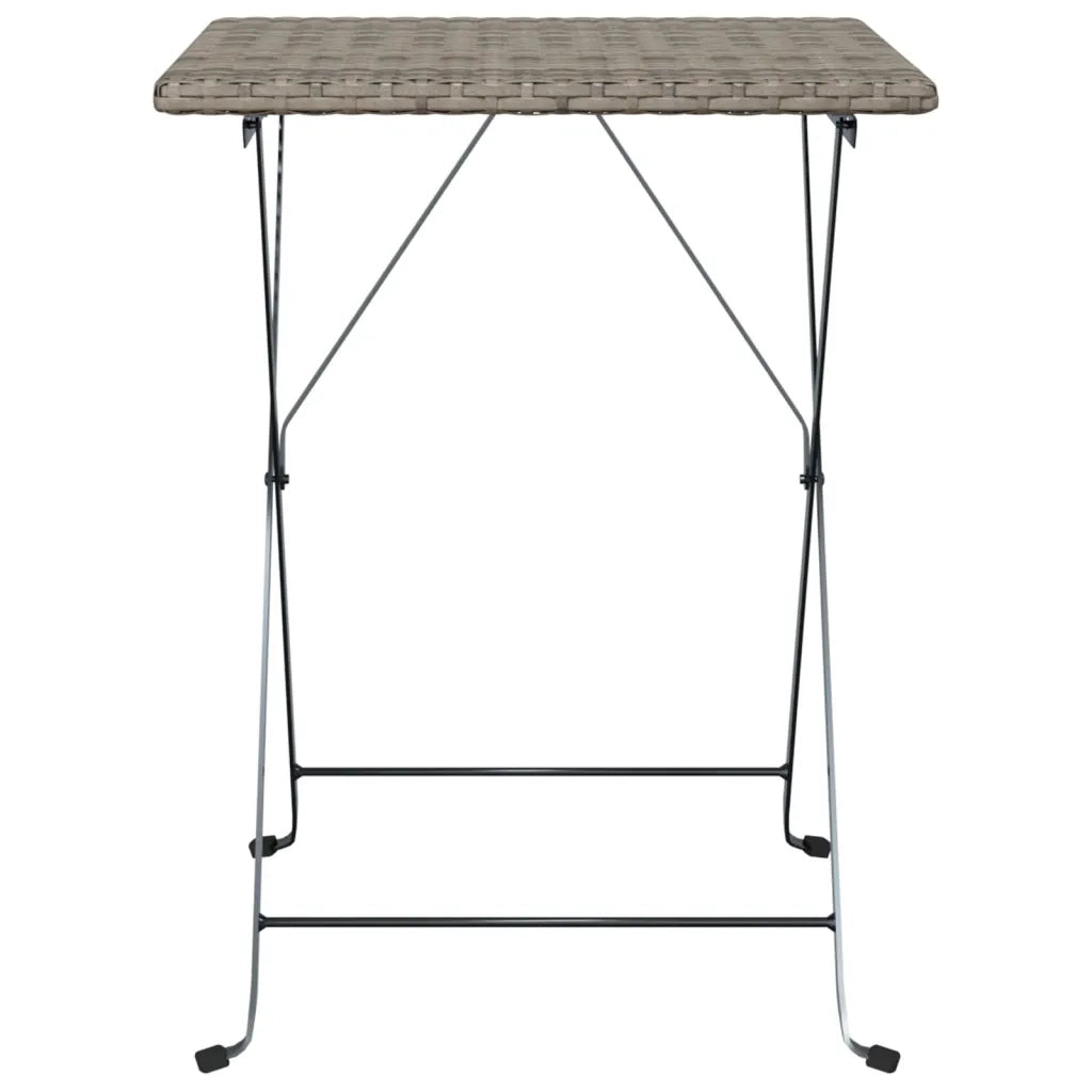 Tavolo Pieghevole da Bistrò Grigio 55x54x71 cm Polyrattan 319985
