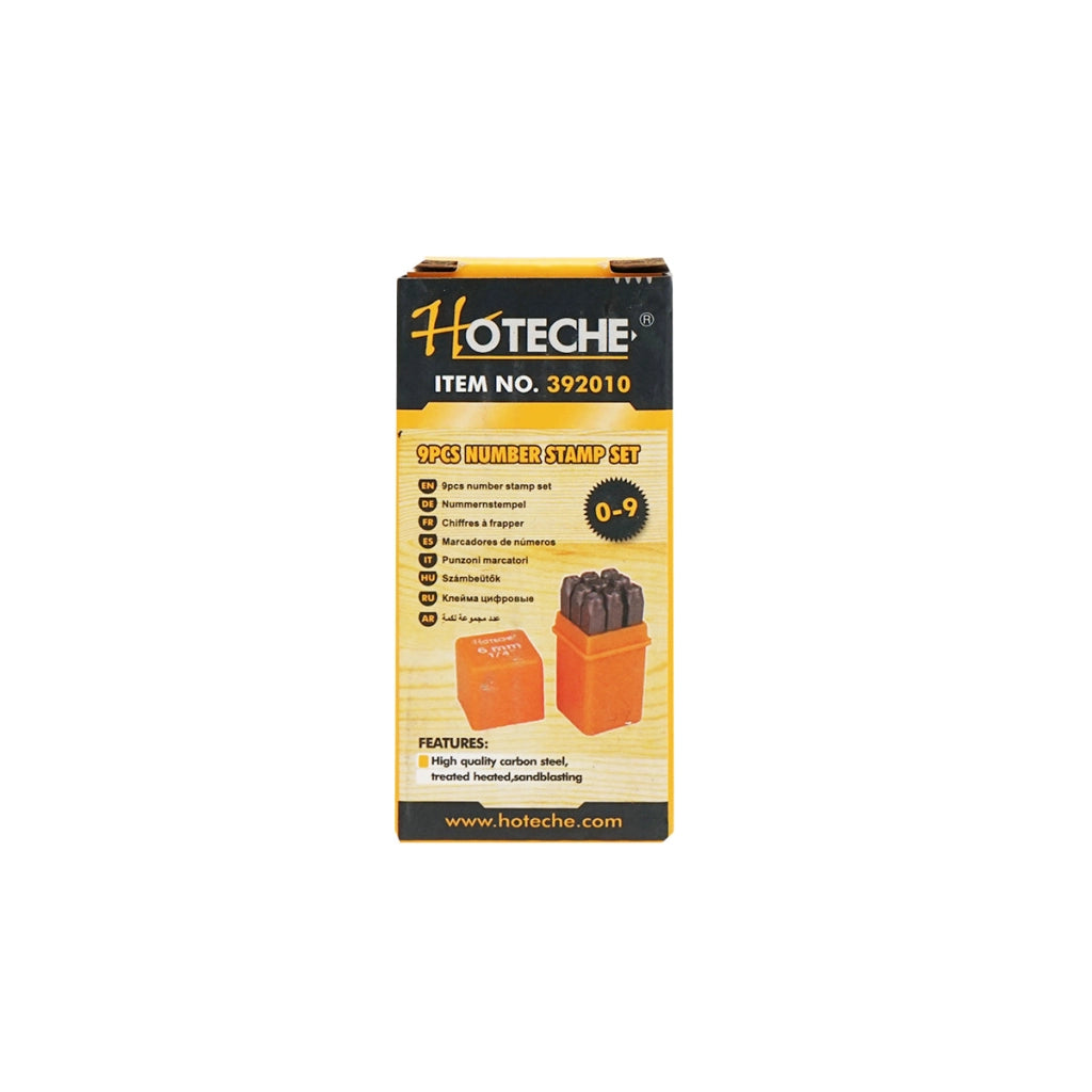Set di 9 punzoni con numeri da 0 a 9 – altezza caratteri 6 mm Hoteche