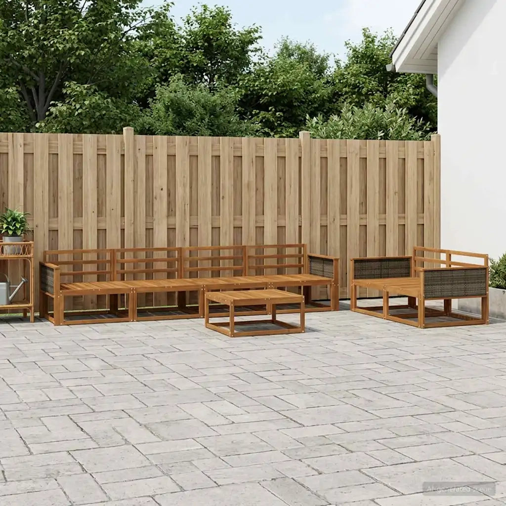 Set di divani da esterno 7 pcs Naturale