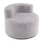 Poltrona pouf a sacco sedia singola da pavimento a forma di luna, Poltrona divano rotondo senza struttura per lettura Grigio-Divani da terra