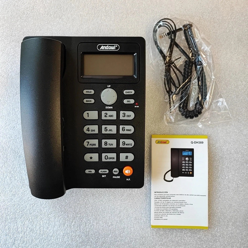 Trade Shop - Telefono Fisso Con Cavo Da Scrivania Funzione Di Richiamata Ufficio Casa Q-dh389 -