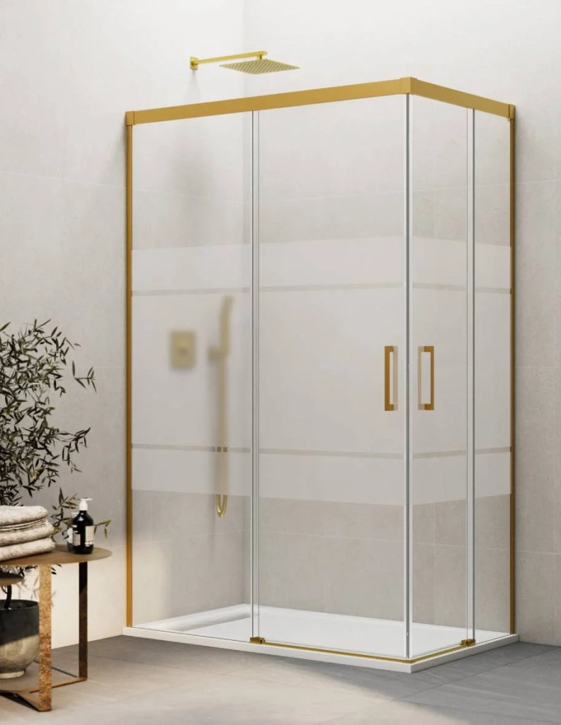 Box doccia ingresso angolare 2+2 THALASSA (BASIC) 85x80 cm Oro vetro serigrafato