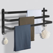 Supporto asciugamano nero - fissaggio a parete - 70 cm - alluminio