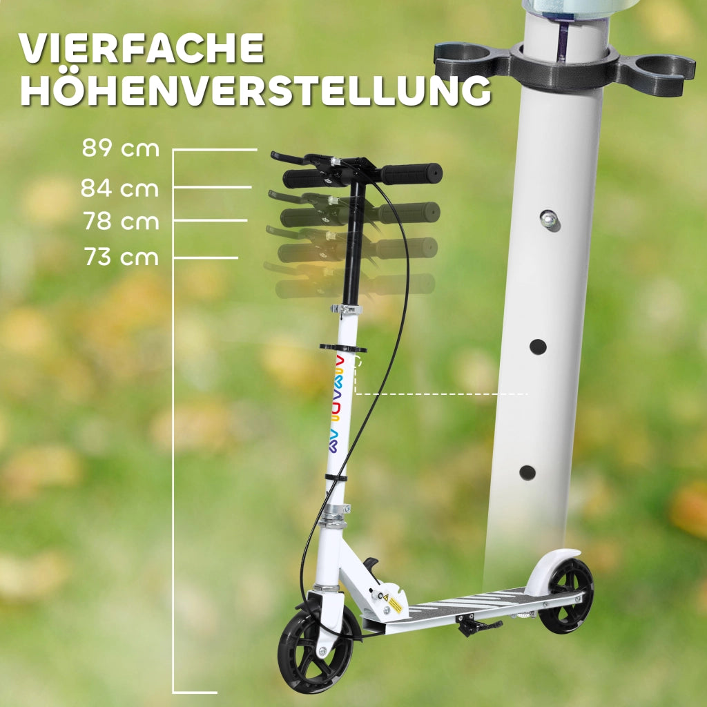 Monopattino per bambini con doppio freno ¨C Xylo ¨C telaio in metallo pieghevole 3-8 anni bianco