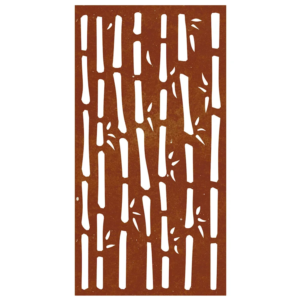 Decorazione Muro da Giardino 105x55 cm Bambù in Acciaio Corten 824481