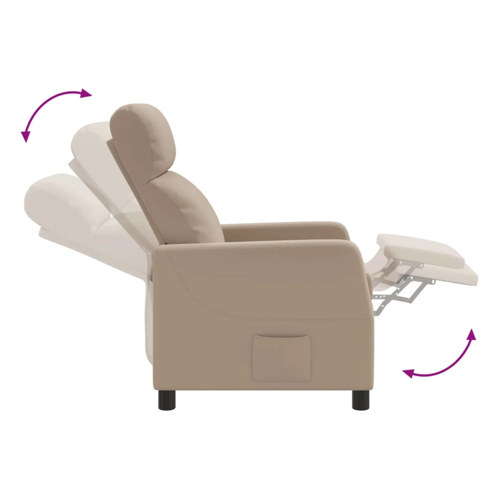 Divano Sedia-Poltrona reclinabile Cappuccino Similpelle 620874