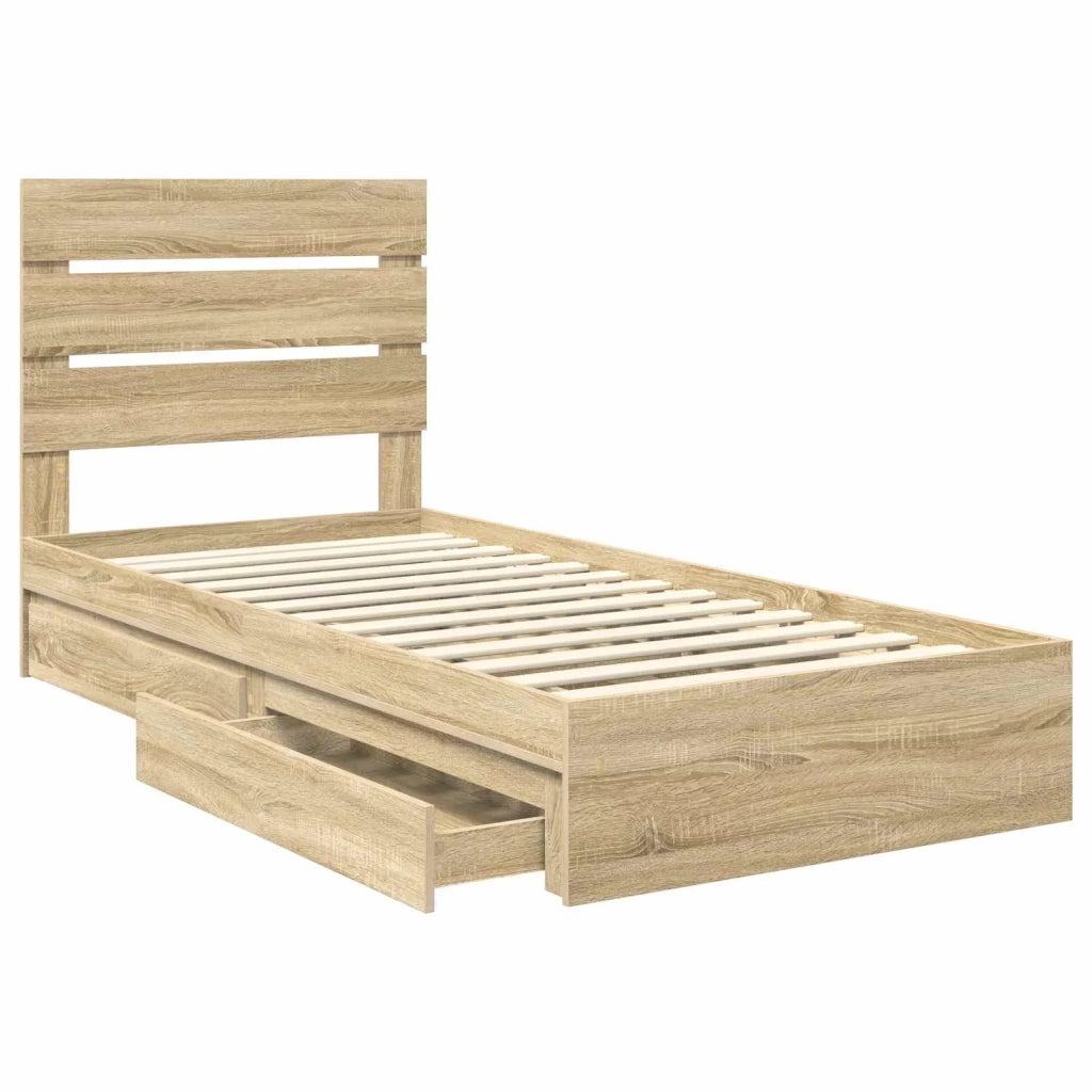 Letto con Contenitore con testiera Rovere Sonoma 70 x 190 cm 3411934