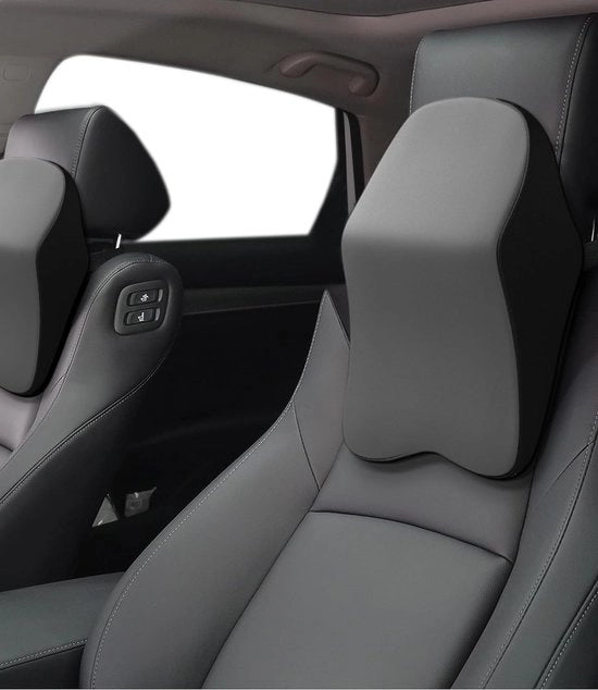 Supporto Cervicale per Auto con Memoria, Cuscino per Auto Comfortevole e Respirante, Supporto Cervicale per Auto con Memoria, Copertura Rimovibile (Grigio Scuro)