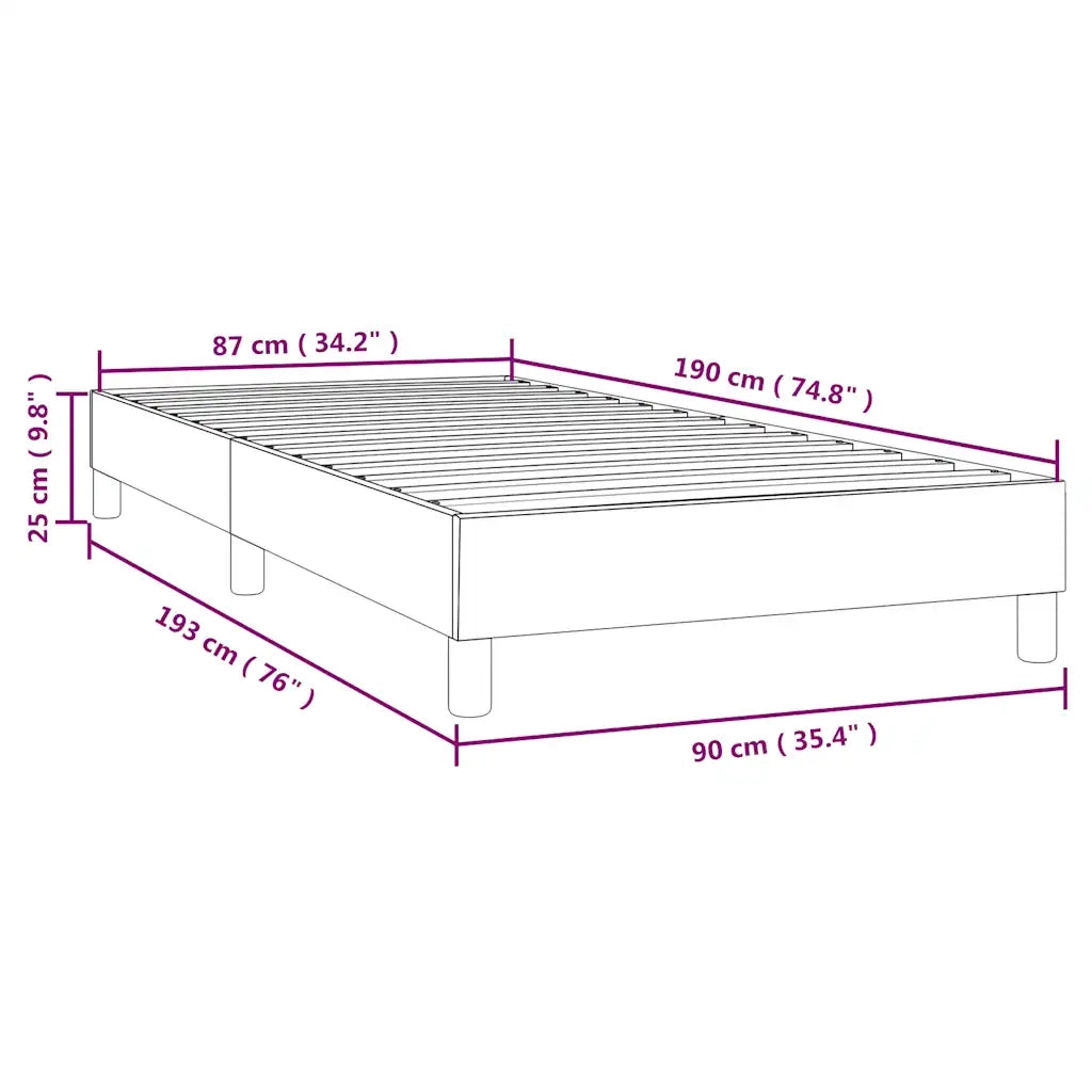 Struttura Letto a Rete a Molle-Giroletto Blu Scuro 90x190 cm in Velluto 600324