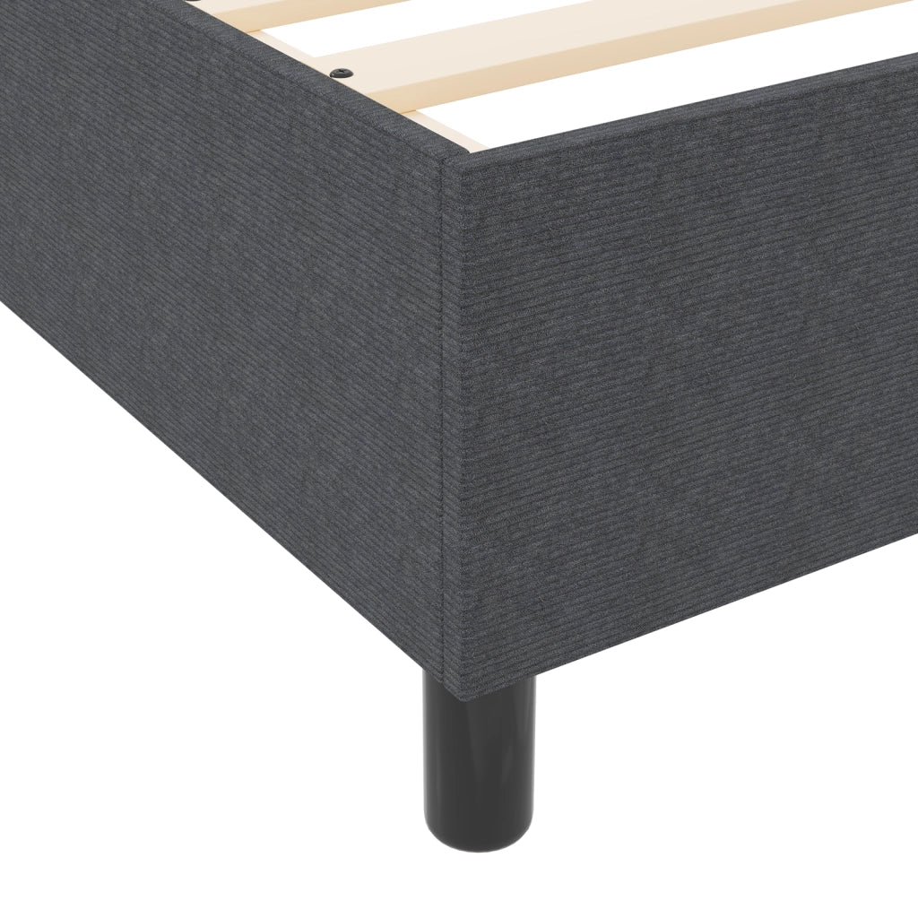 Letto Box Spring Grigio Scuro 140x200 cm Tessuto a Coste