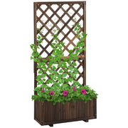 Hochbeet con griglia per rampicanti ¨C zephmum ¨C 72.5x31.5x149.5 cm, marrone, legno