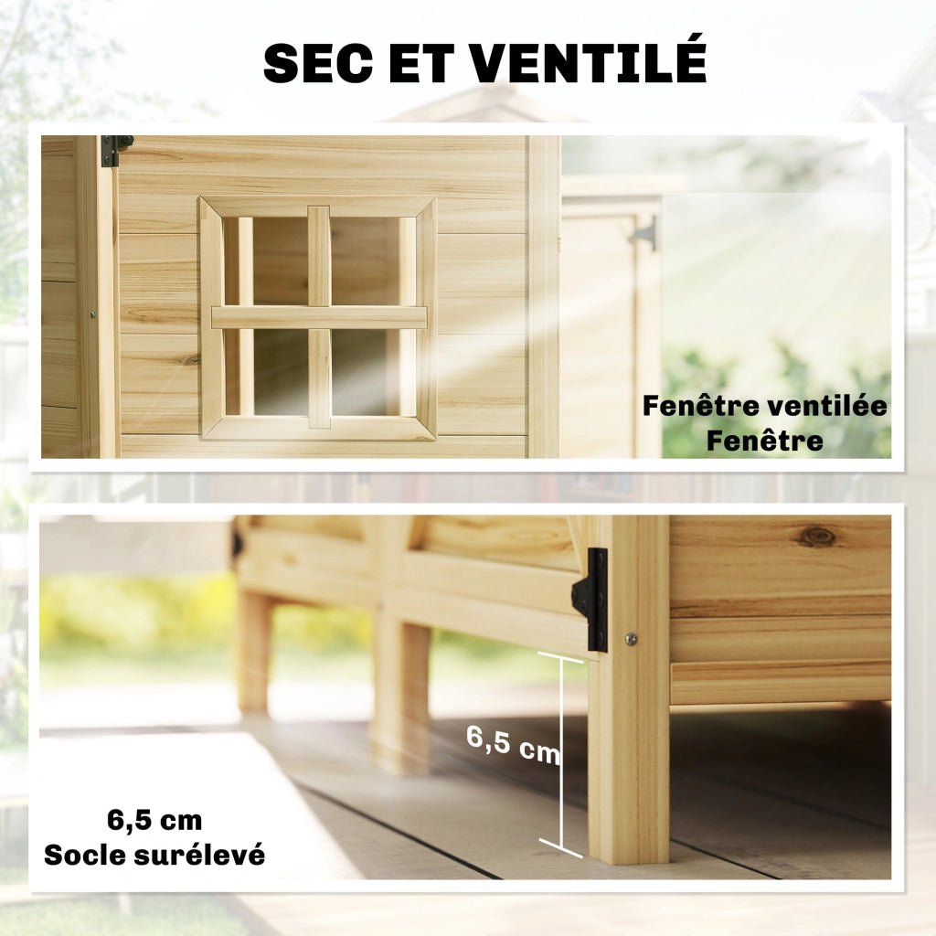 Armadio da Giardino in Legno con Doppia Zona e Ripiani Amovibili ¨C zephmum ¨C 106x57x167cm Naturale