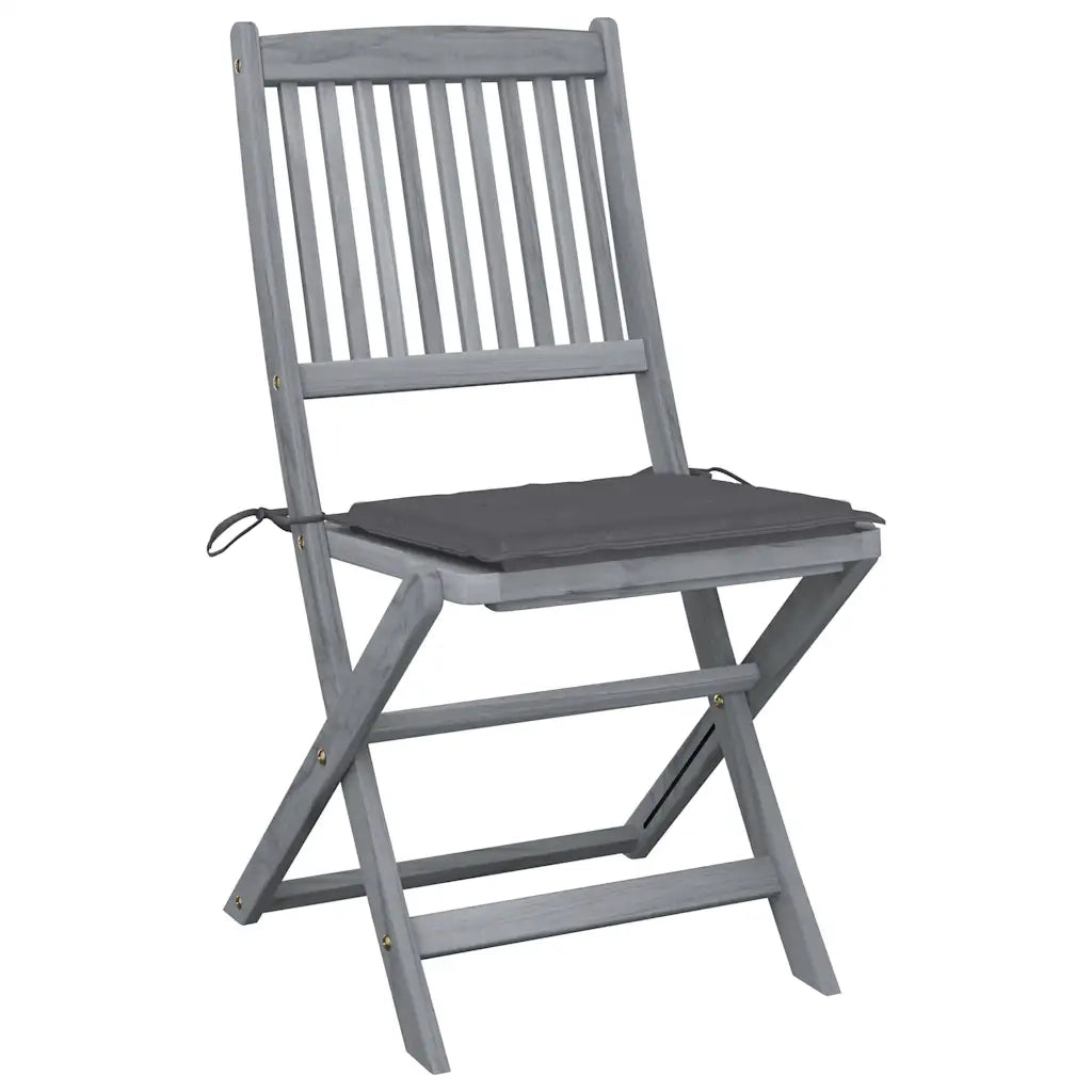 Sedie da Giardino Pieghevoli 2pz con Cuscini in Massello Acacia 3064536