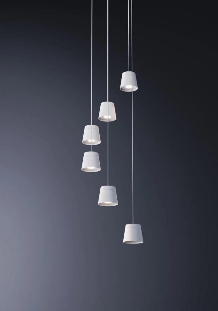 Lievo Lampada a Sospensione LED Serie Space 15W Fascio 38° Tecnologia Switch Bianco Opaco CCT Selezionabile 2700K 3200K 4000K CRI>93 UGR<19
