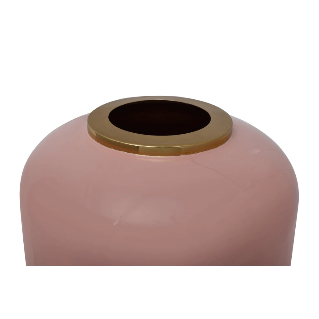 Vaso da terra Art Deco in ferro rosa e oro