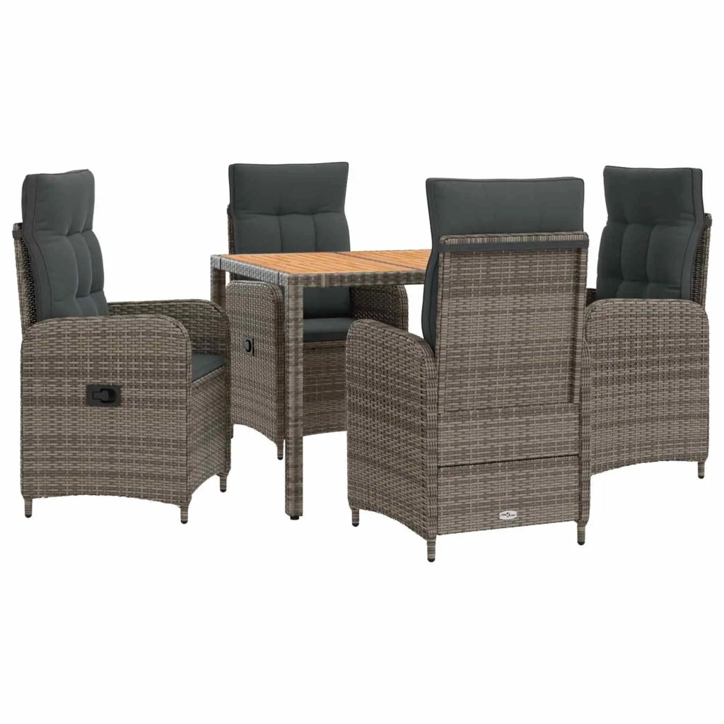 Set da pranzo per esterni 5 pz Grigio chiaro e grigio scuro 3422285