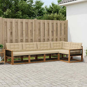 Set di divani da esterno 5 pz Naturale e Beige 3381425
