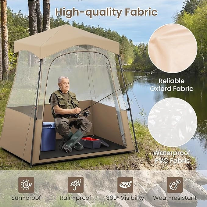 Tenda sportiva, tenda trasparente con visuale libera, telaio robusto e borsa per il trasporto, tenda da campeggio per esterni, tenda a bolla pop-up per guardare gli sport, fare il tifo, campeggiare (160 x 160 x 175 cm)