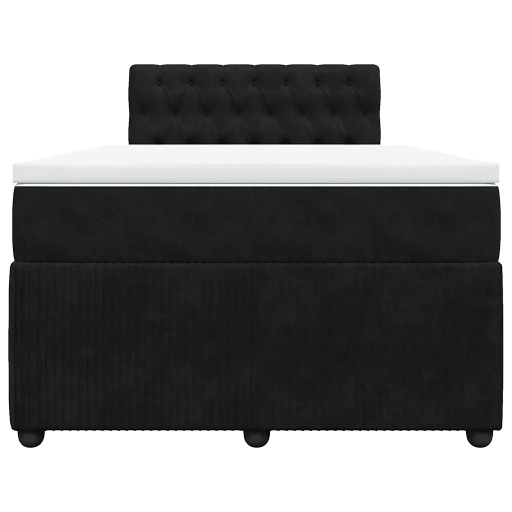 Giroletto a Molle con Materasso Nero 120x200 cm in Velluto 3287718
