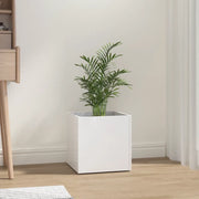 Fioriera-Vaso-Contenitore per Piante Bianco Lucido 40x40x40 cm in Legno Multistrato