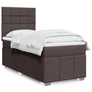 Giroletto a Molle con Materasso Marrone Scuro 90x200 cm Tessuto 3293854