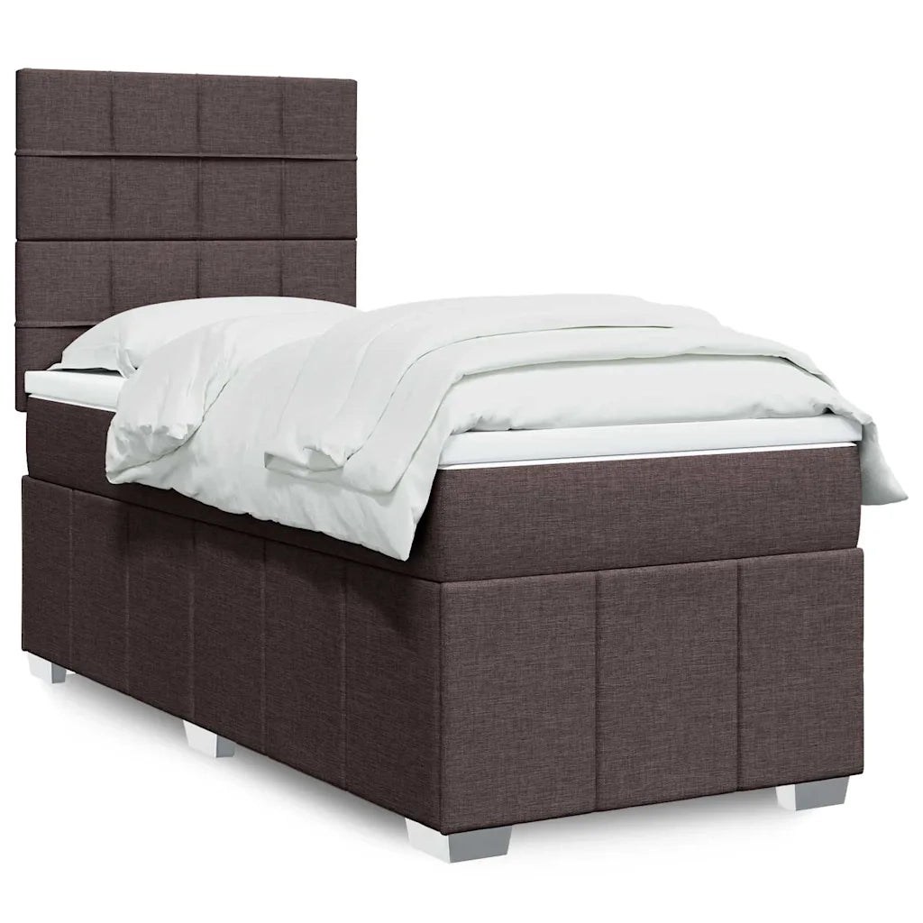 Giroletto a Molle con Materasso Marrone Scuro 90x200 cm Tessuto 3293854