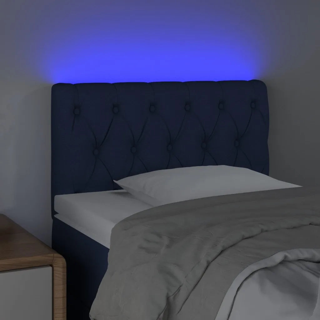 Testiera | Testata a LED Blu 80x7x78/88 cm in Tessuto