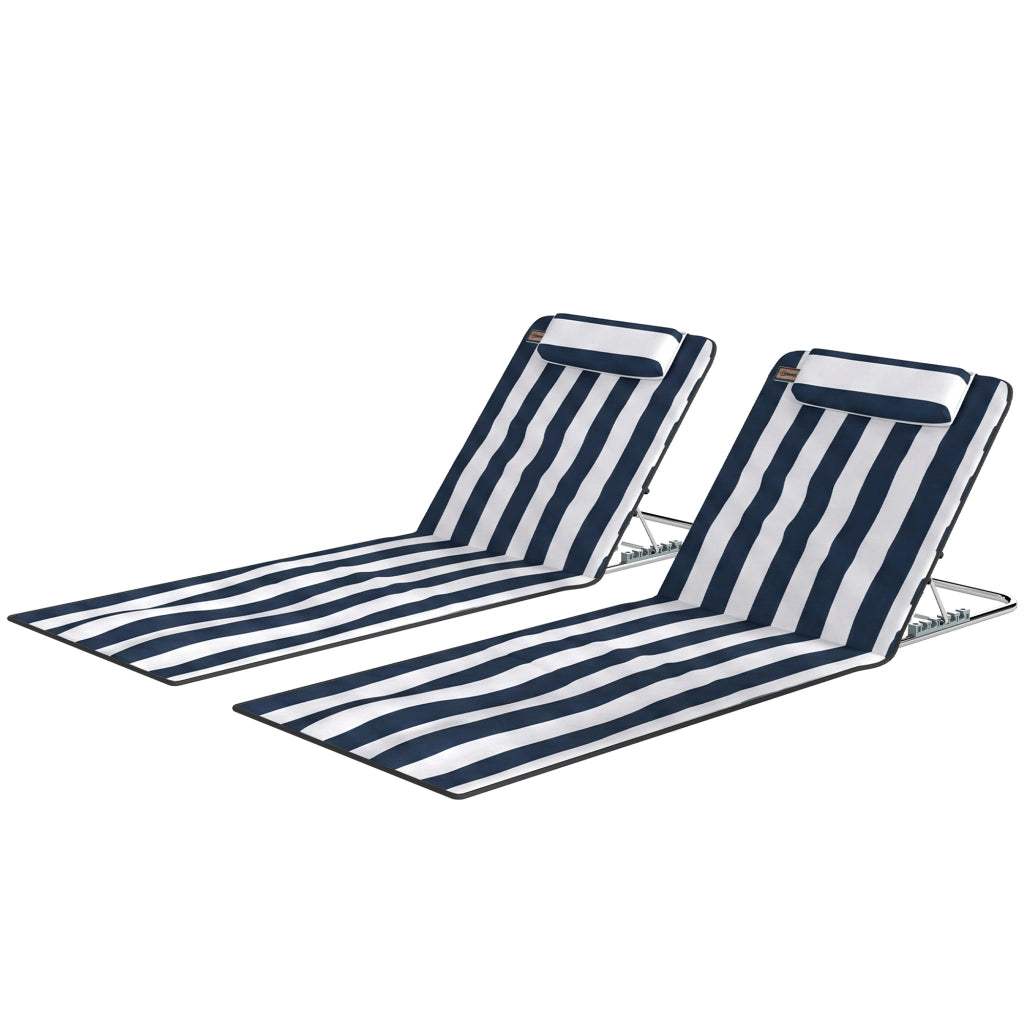 Divano 2 posti reclinabile ¨C zephmum ¨C 134x48x33-43 cm bianco e blu