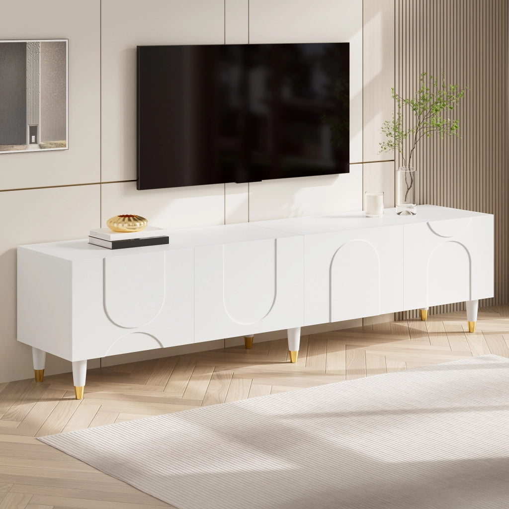Cassettiera TV bianca in MDF e truciolare lunghezza 180 cm