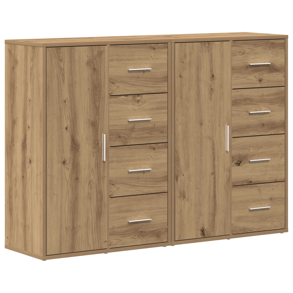 Credenze 2 pcs Rovere Artigianale 60x31x84 cm Legno Ingegnerizzato