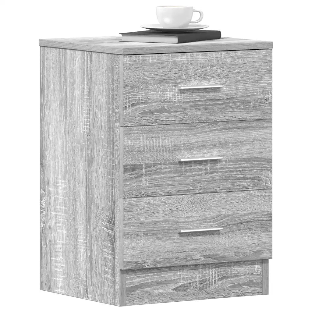 Comodino Grigio Sonoma 38x35x56 cm in Legno Multistrato 815323