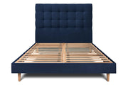 Letto 135x190 cm con testiera imbottita - Tessuto velluto
