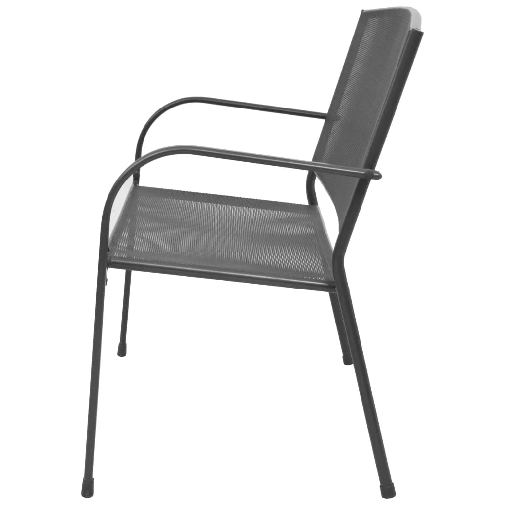 Panca da giardino mobili da esterno terrazza 108 x 60 x 88 cm acciaio e rete antracite 02_0011151