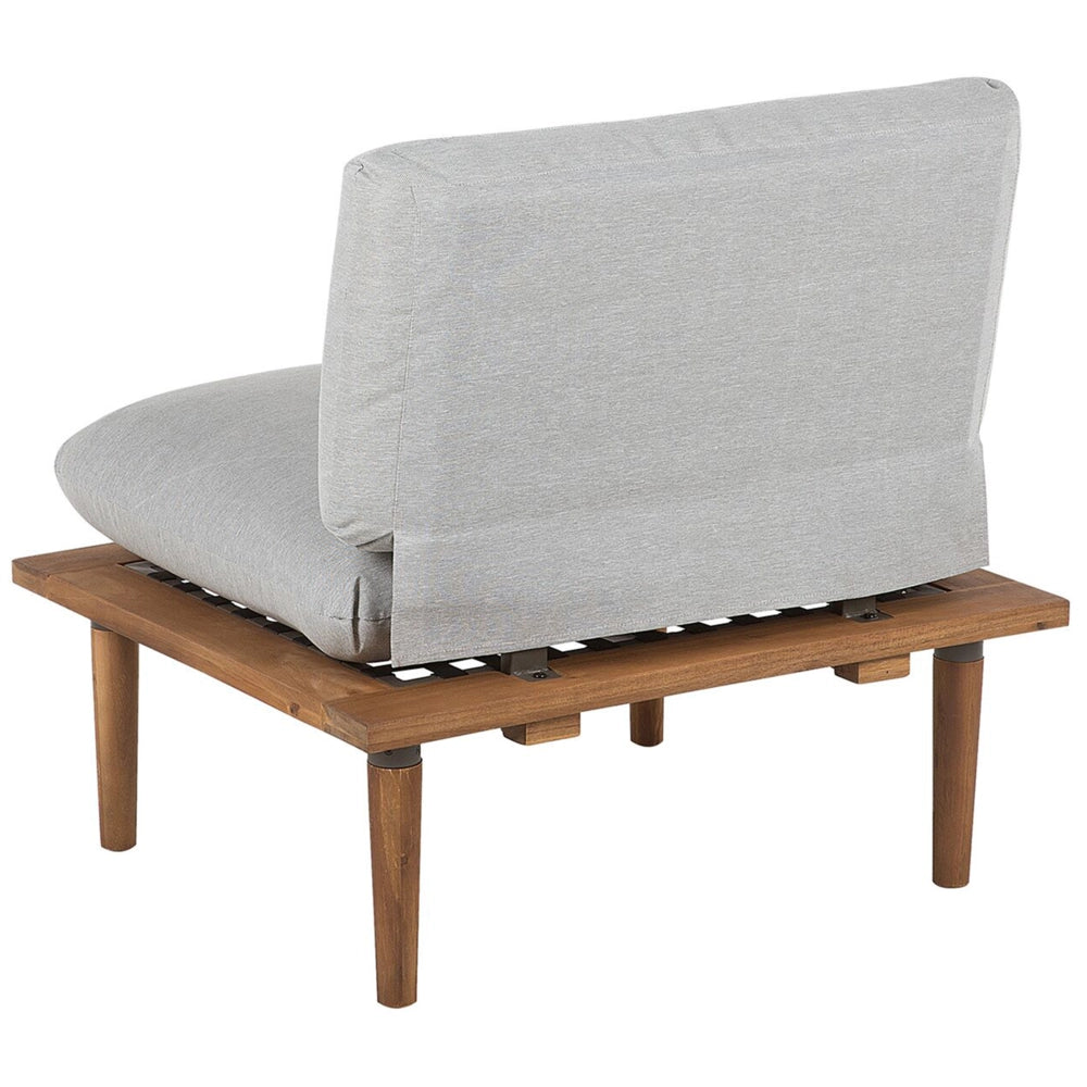 Set Divani Da Giardino Cuscini Grigi In Legno Massello Di Acacia Set Conversazione Da Esterno Moderno A 2 Posti Poltrone Con Tavolino Cuscini Grigi
