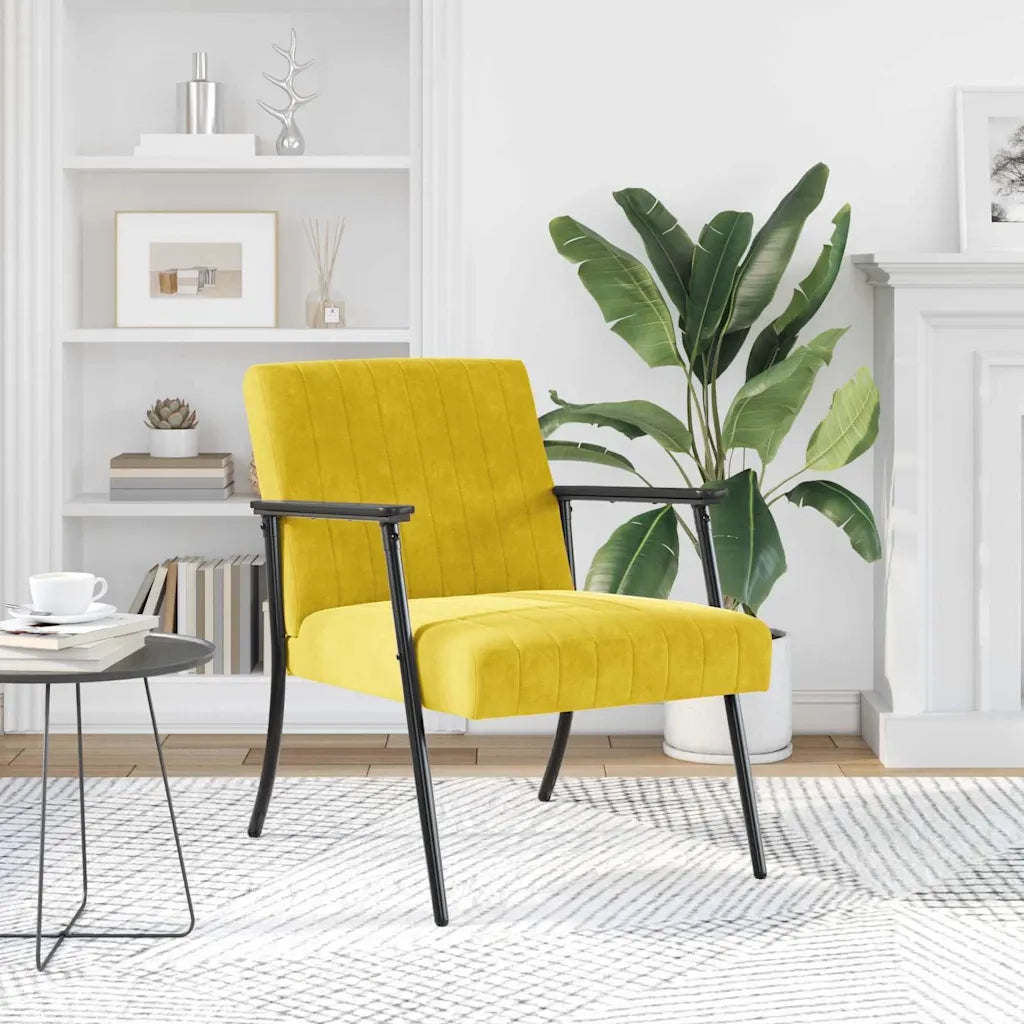 poltrona Giallo 59 x 75 x 78 cm Velluto