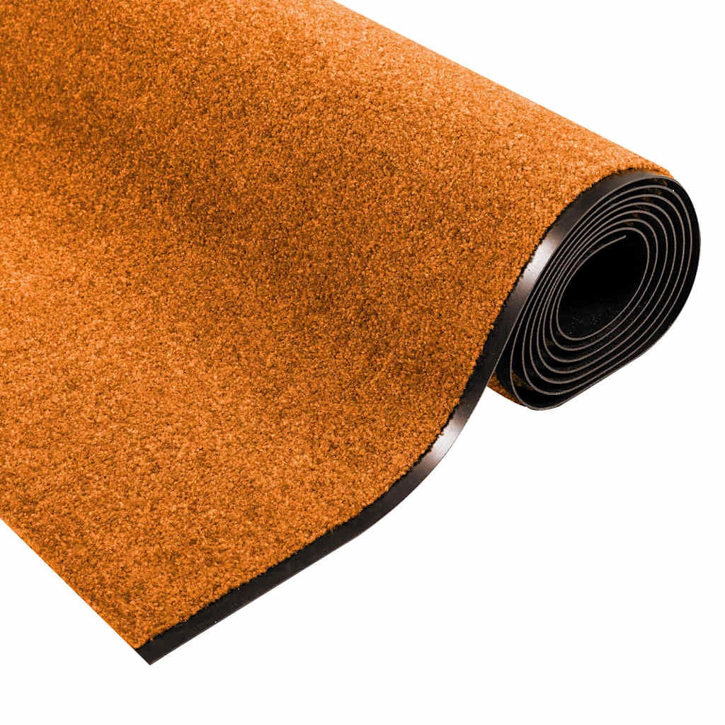 Zerbino d'ingresso moderno rettangolare per interni/esterni 120 x 400 cm resistente antiscivolo poliammide arancione 02_0057950