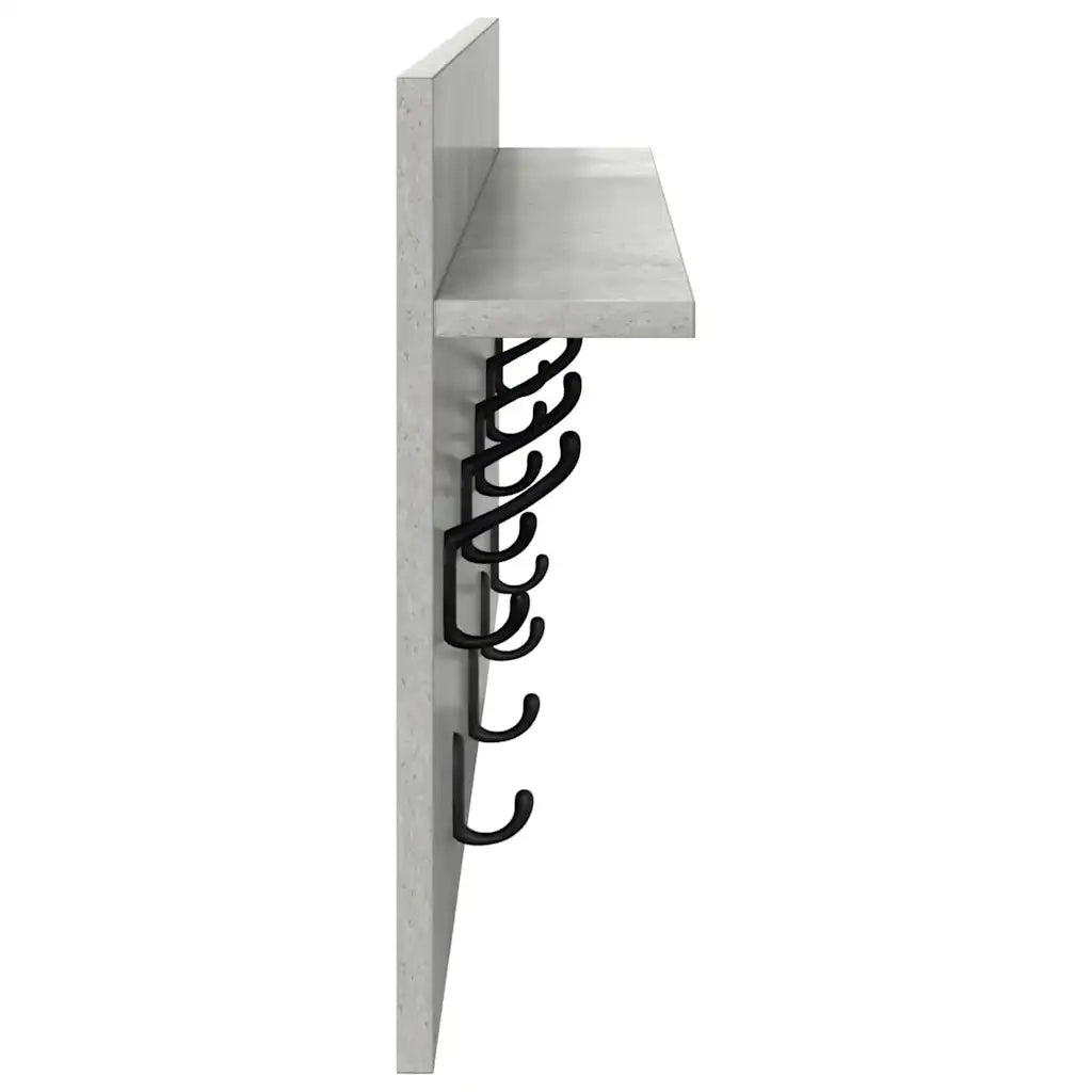 Appendiabiti a muro Grigio cemento 80 x 40 x 12 cm CFW8542774