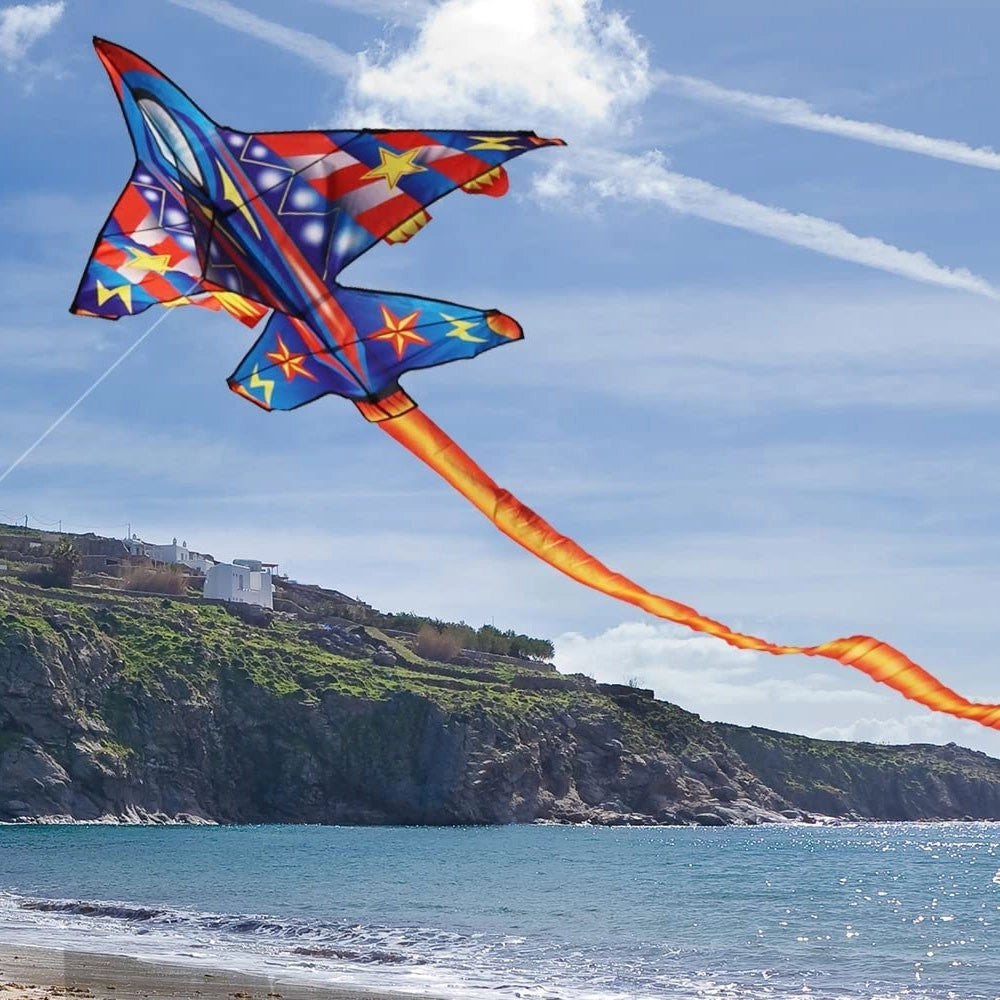 Trade Shop - Aquilone Aereo Gioco Esterno Spiaggia Facile Da Pilotare Vari Colori 110x70 Cm -
