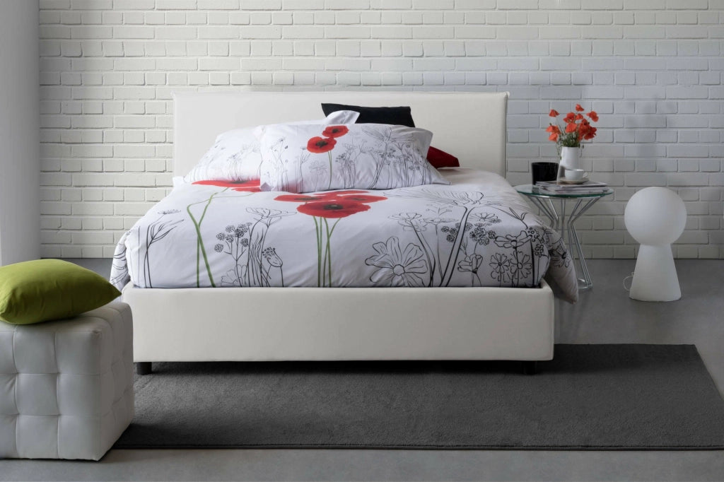 Letto Matrimoniale Anassimene, Letto Matrimoniale Materasso Incluso Made in Italy, Bianco