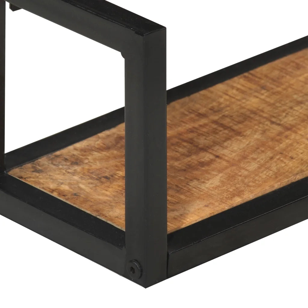 Mensole da Parete 2 pz 110x17x17cm Legno Massello Mango e Ferro 353792