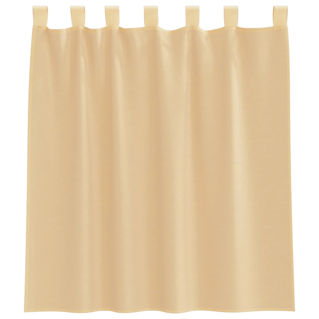 Tende in Voile con Passanti 2 pz Sabbia 140x140 cm 4102306