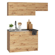 Cucinino Elettrodomestici non inclusi, Sora, Cucina Modulabile, Marrone Rovere Nodi